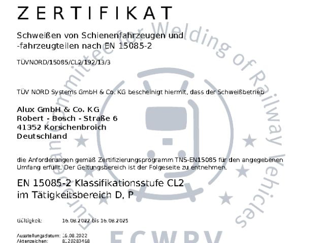 DIN EN 15085-2 CL2